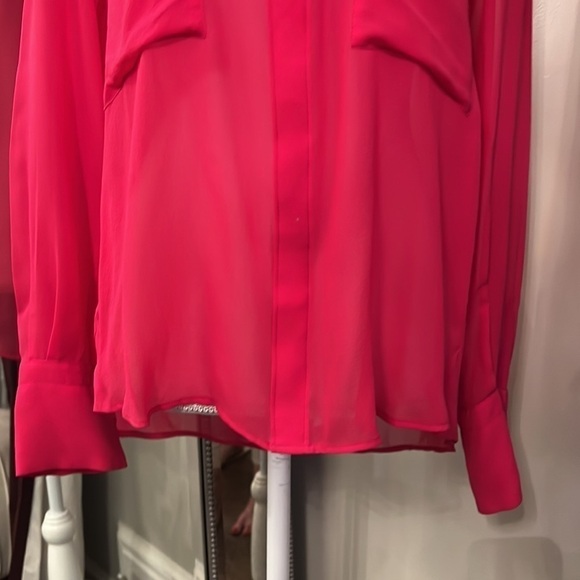 BCBGMAXAZRIA Azalea Pink Sheer Top Size Small - Picture 3 of 10